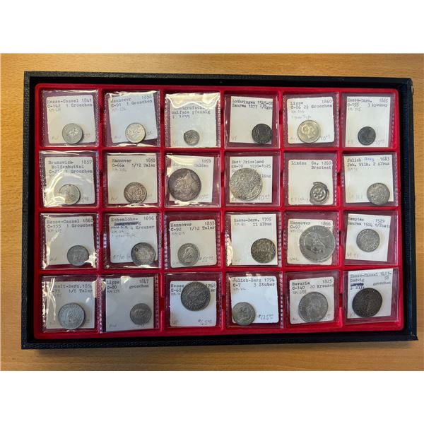 GERMAN STATES: LOT of 24 AR minor coins