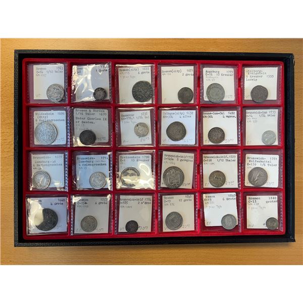 GERMAN STATES: LOT of 24 AR minor coins