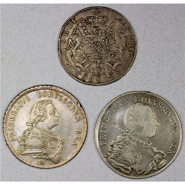 GERMAN STATES: LOT of 3 AR coins