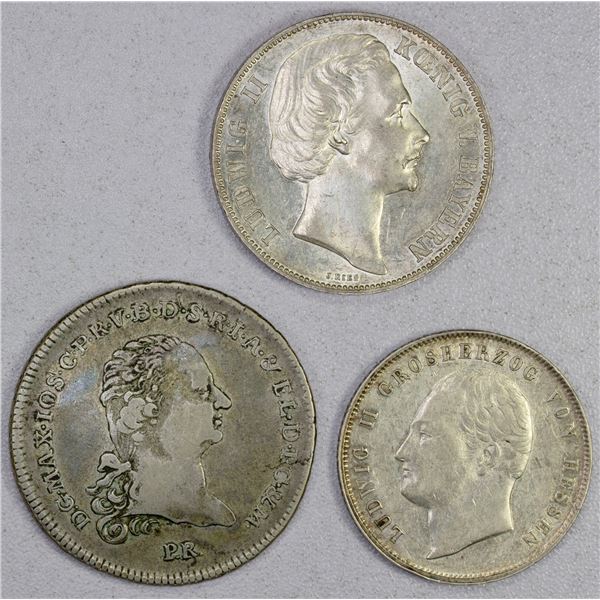 GERMAN STATES: LOT of 3 AR coins