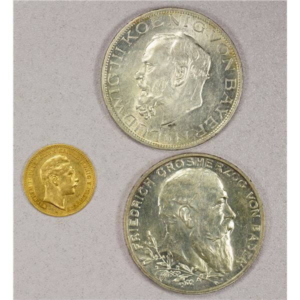 GERMAN STATES: LOT of 3 coins