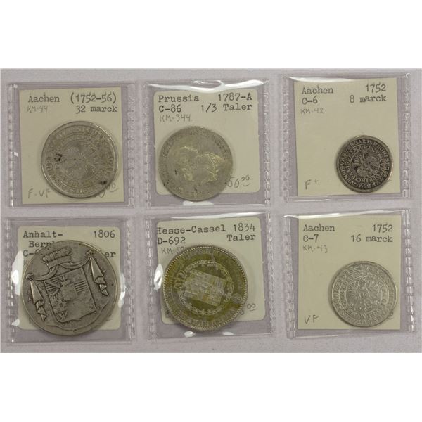 GERMAN STATES: LOT of 6 AR coins