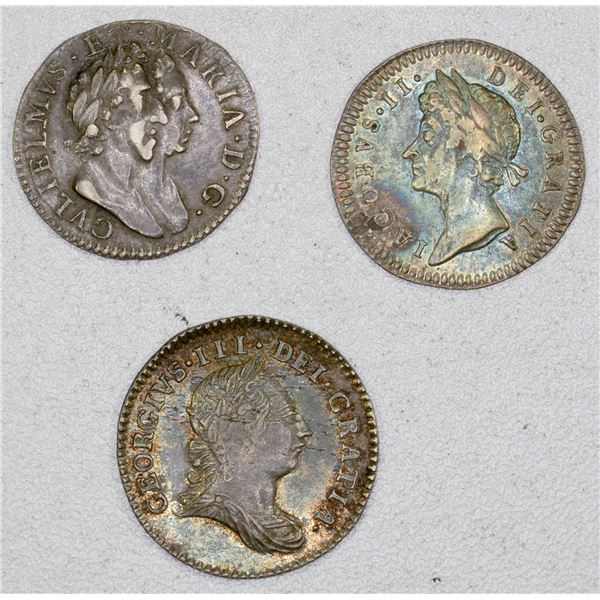 GREAT BRITAIN: LOT of 3 AR coins