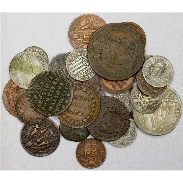 ITALY: PAPAL STATES: LOT of 28 coins