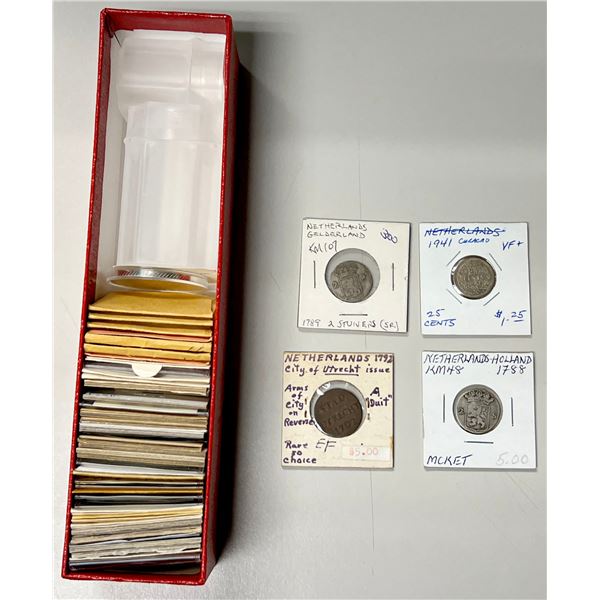 NETHERLANDS & COLONIES: LOT of 59 coins