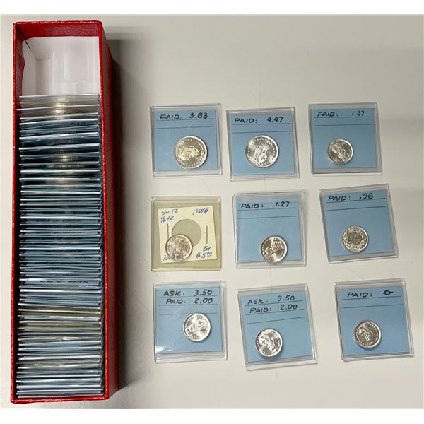 SWITZERLAND: LOT of 61 coins