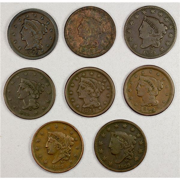 UNITED STATES: LOT of 8 large cents