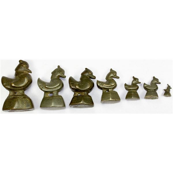 BURMA: LOT of 7 bronze opium weights
