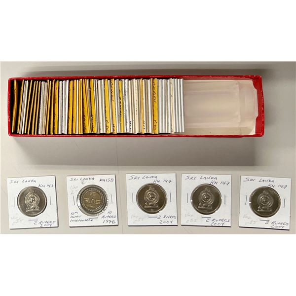 CEYLON: LOT of 68 base-metal coins