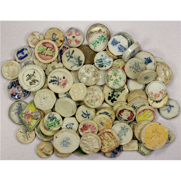 THAILAND: LOT of 87 porcelain tokens