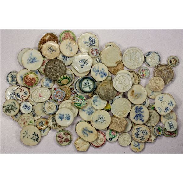 THAILAND: LOT of 100 porcelain tokens
