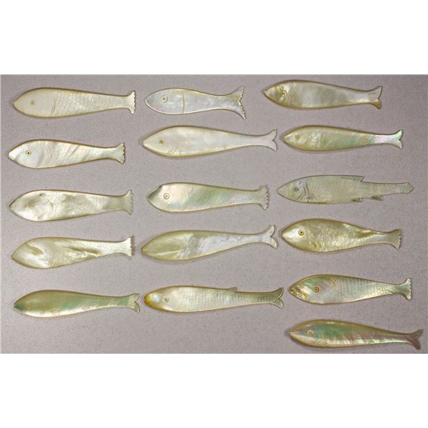 CHINA: LOT of 16 mother of pearl tokens