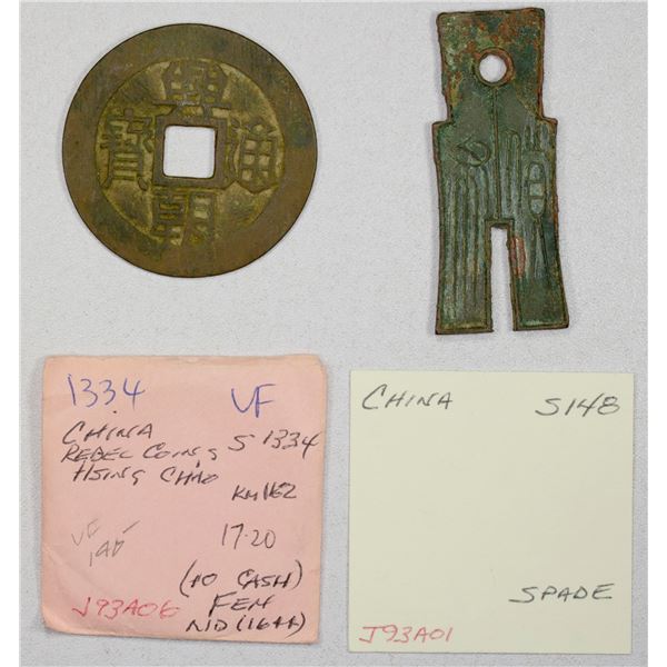 CHINA: LOT of 2 coins