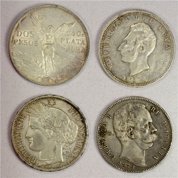 WORLDWIDE: LOT of 4 silver crowns