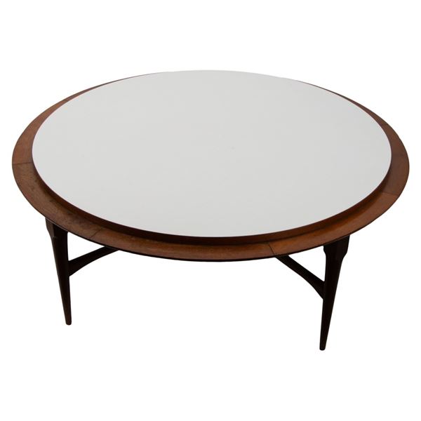 Signed Mid Century Teak & White Laminate Low Table