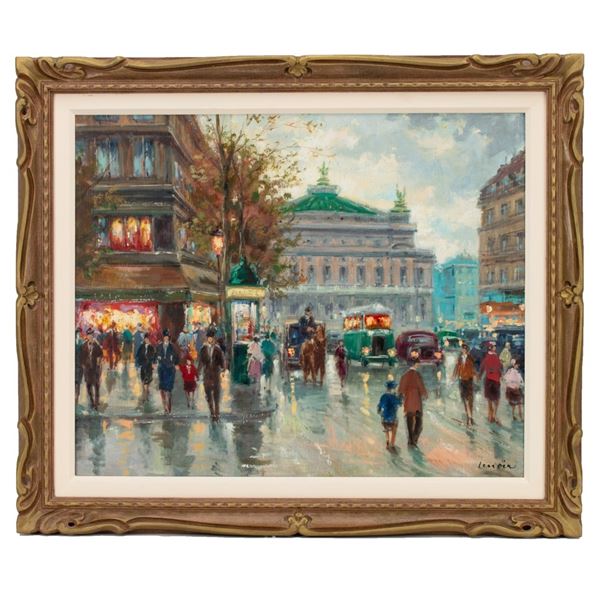 Andre Lenoir Paris Streetscape Painting