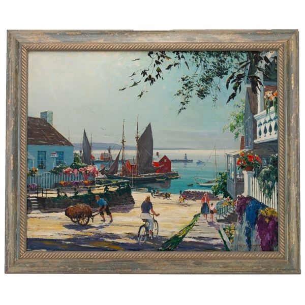 Carl Ivar Gilbert Marina Painting