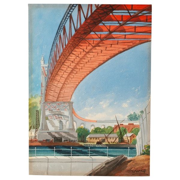 Andorka - NYC Bridge Watercolor Painting