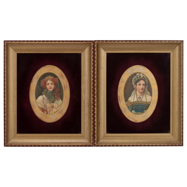 Two Framed Cameo Portrait Miniatures