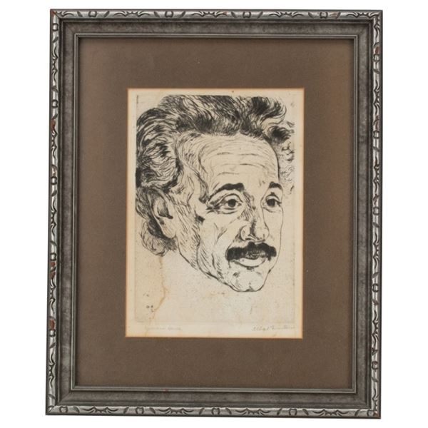 Hermann Struck - Signed Albert Einstein Portrait