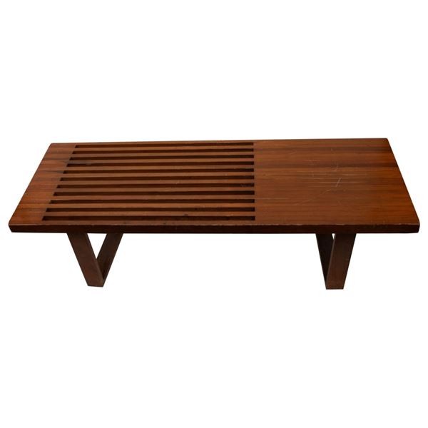 Mid Century George Nelson Style Wood Slat Bench