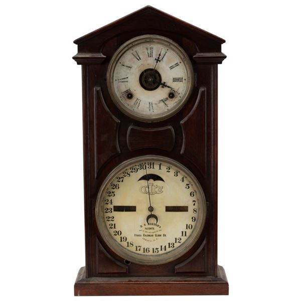 H.B. Hortons Double Dial Ithaca Calendar Clock