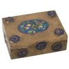 Image 1 : Antique Chinese Brass Wood Cloissone Cigarette Box