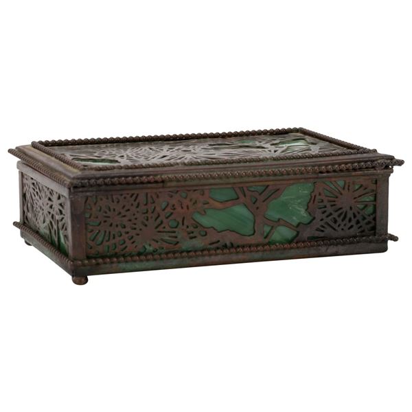 Tiffany Studios NY Bronze Pine Needle Box #632