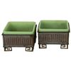 Image 1 : Pair Art Deco Chinese Jadeite Metal Planters