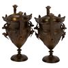 Image 3 : Antique Gilt Bronze Handled Urn Pair