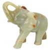 Image 1 : Carved Green Onyx Elephant with Raised Trunk