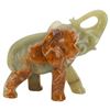 Image 2 : Carved Green Onyx Elephant with Raised Trunk