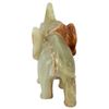 Image 3 : Carved Green Onyx Elephant with Raised Trunk