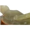 Image 7 : Carved Green Onyx Elephant with Raised Trunk