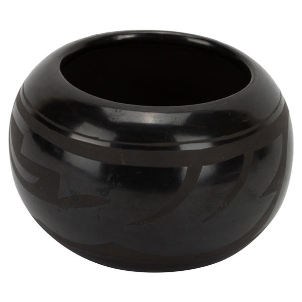 Signed Santa Clara Pueblo Blackware Bowl