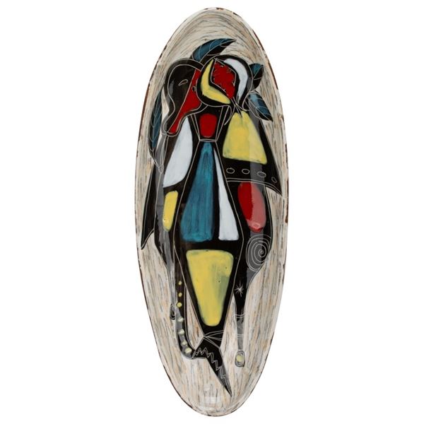 Italian MCM Marcello Fantoni Ceramic Leather Dish