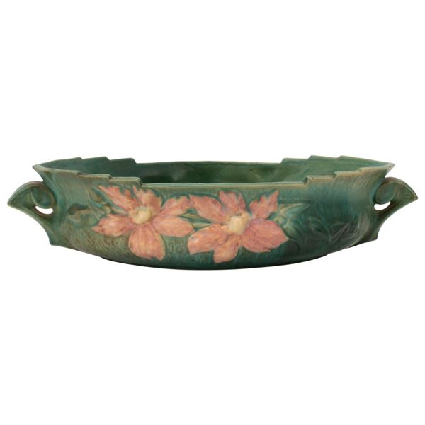 Roseville Clematis Forest Green Console Bowl