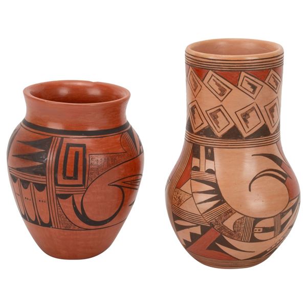 Two signed Hopi-Tewa Pottery Vessels
