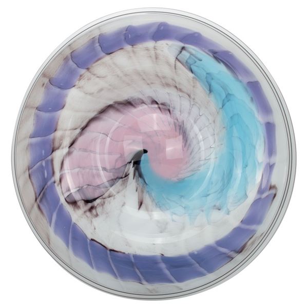 Signed Cliff Goodman Art Glass Centerpiece Bowl