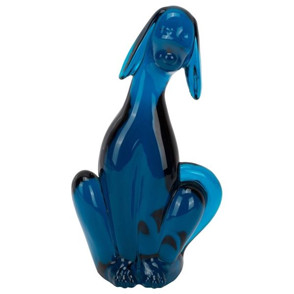 Viking Epic Bluenique Art Glass Hound Dog