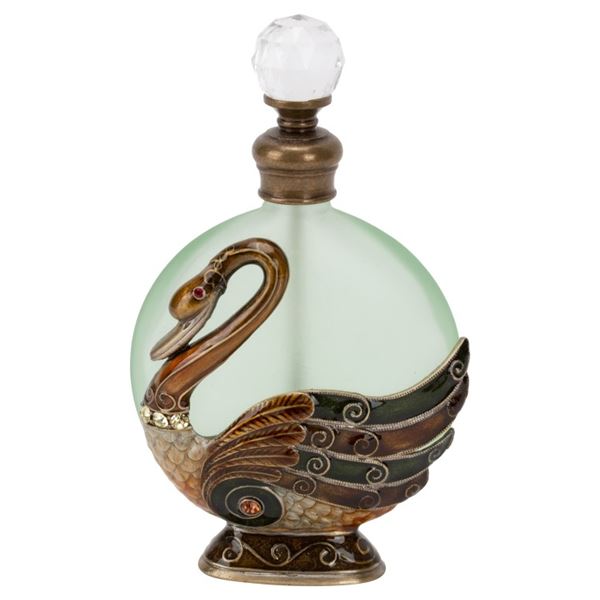 Art Nouveau Enameled Swan Perfume Bottle