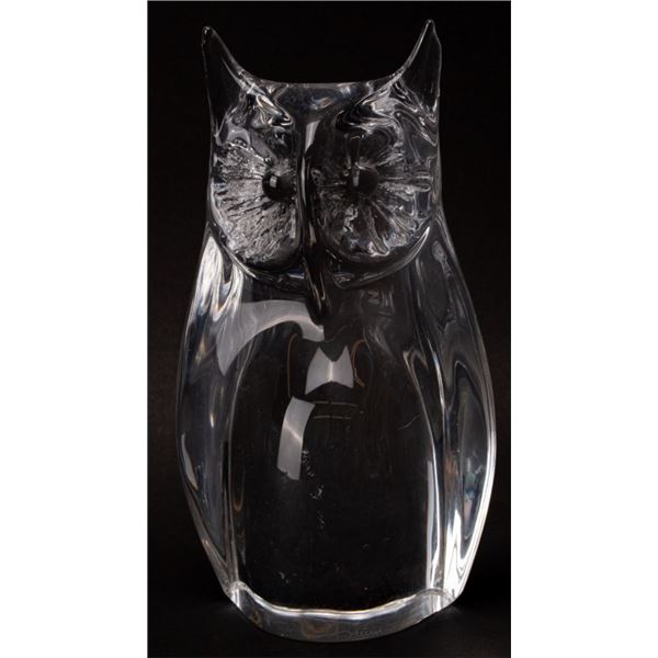 Daum Clear Crystal Owl France