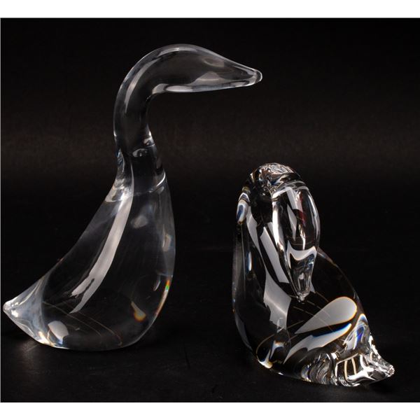 Steuben Art Glass Goose Pairing
