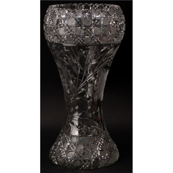Lead Crystal Hand Cut Corset Vase