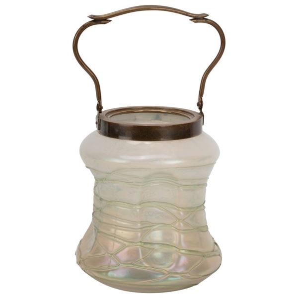 Antique Loetz Kralik Iridescent Glass Jar