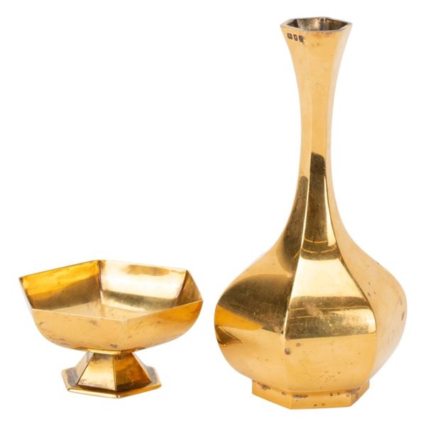 Tiffany & Co. Vermeil Bud Vase & Footed Bowl