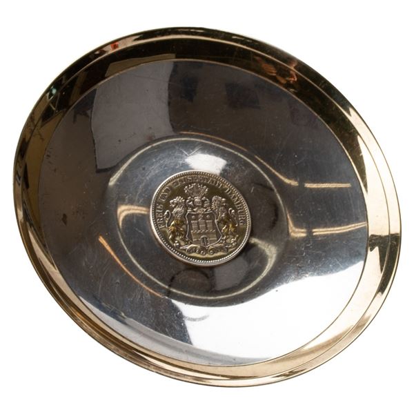 German Silver 5 Marks Coin Dish