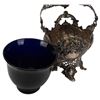 Image 2 : Antique German Silver & Glass Sugar Basket