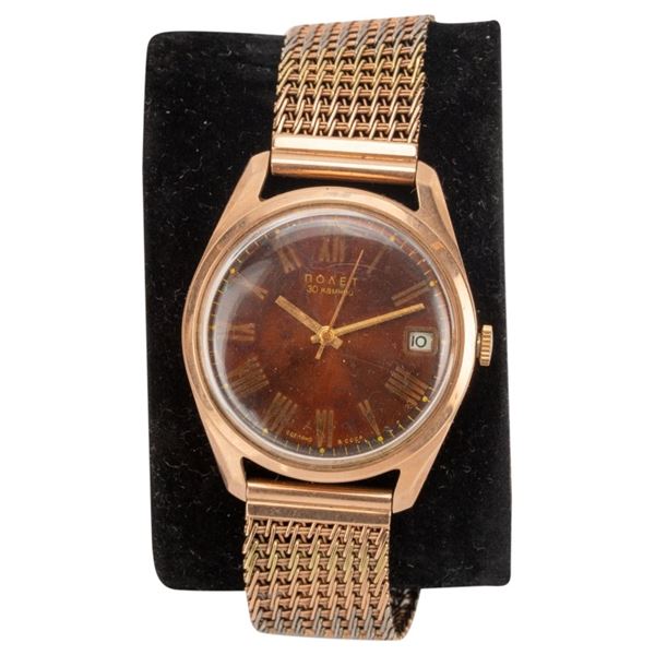 14K Poljot Russian 30J Automatic Men's Wristwatch