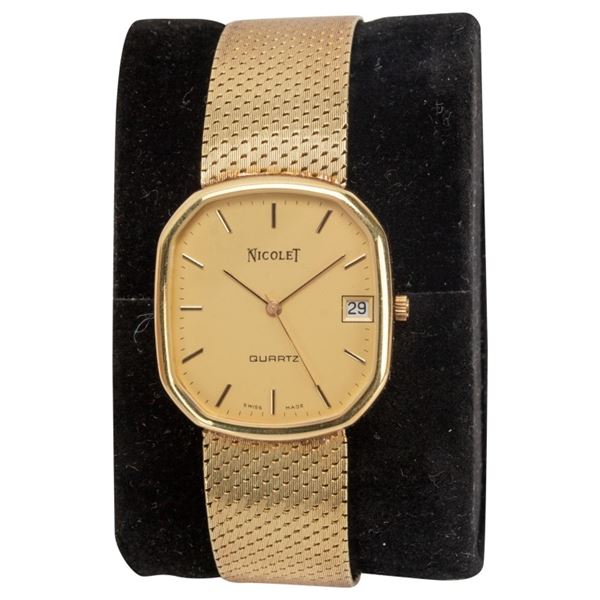 14K Nicolet Men's Swiss Quartz Wristwatch